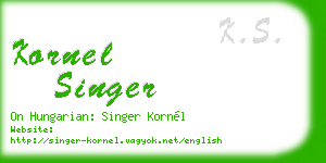 kornel singer business card